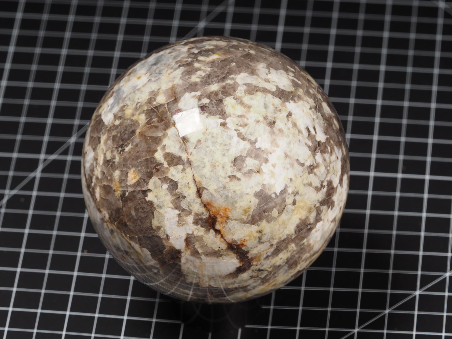 Quartzy with Garnets Sphere 4-1/2”