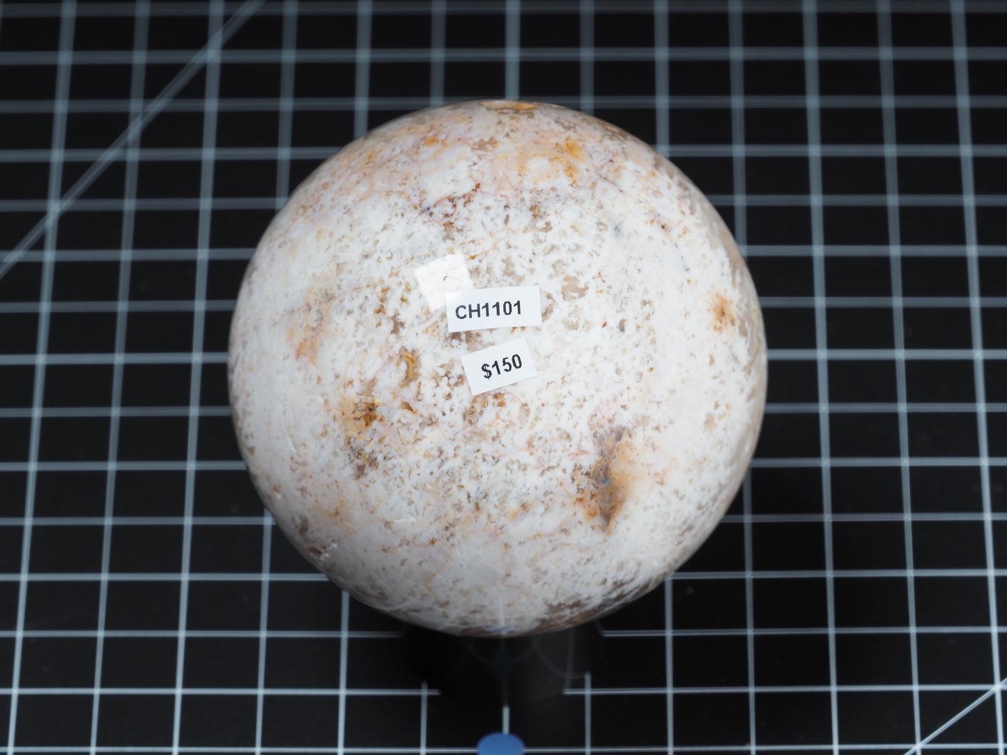 White Plume Agate Sphere 3-1/4”