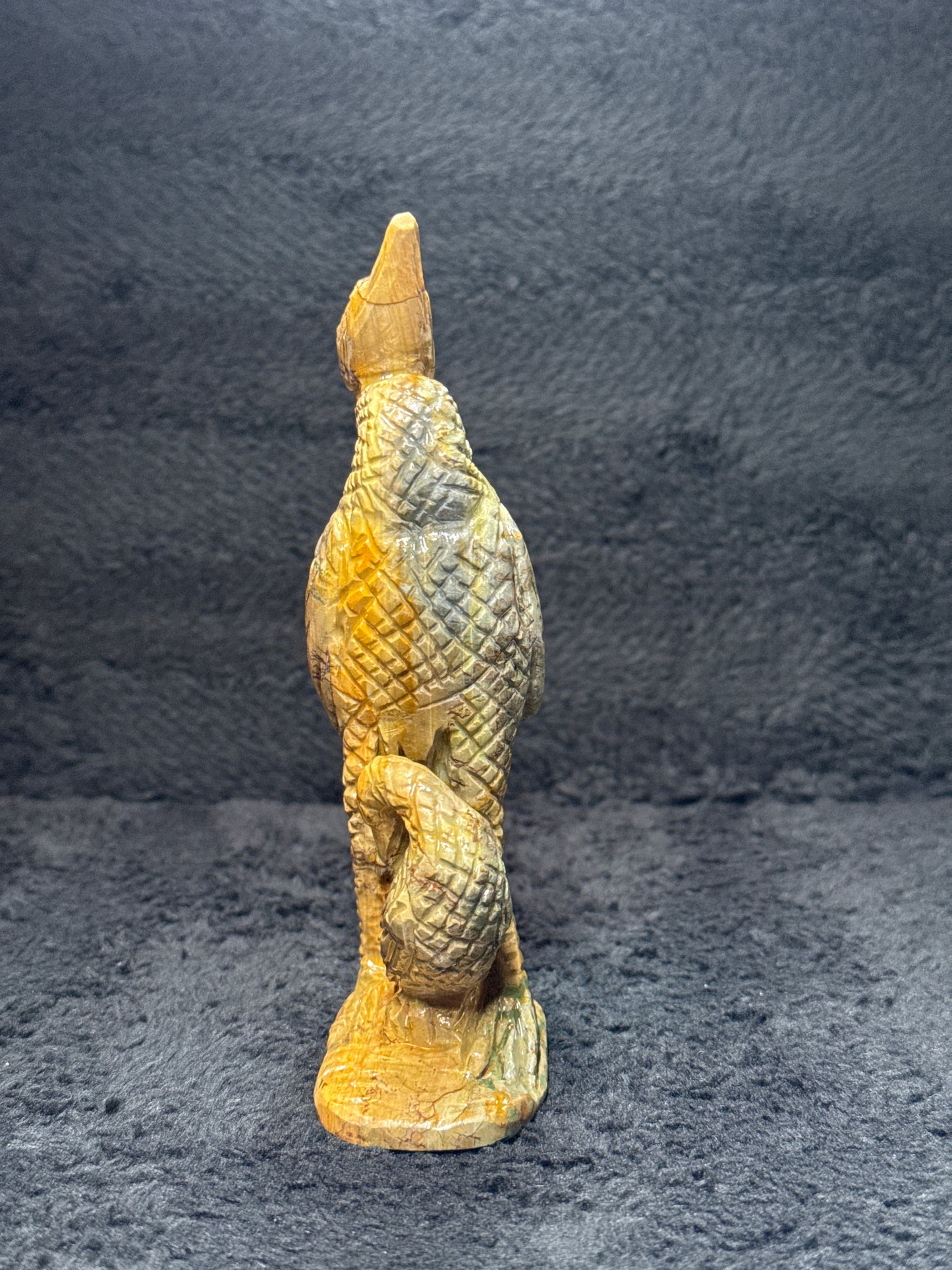 Crane Maligano Jasper Carving