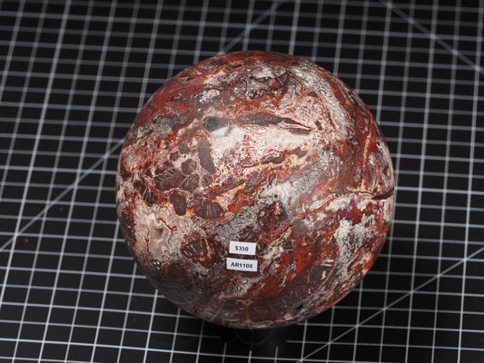 Crazy Lace and Peach Agate Sphere ~5”