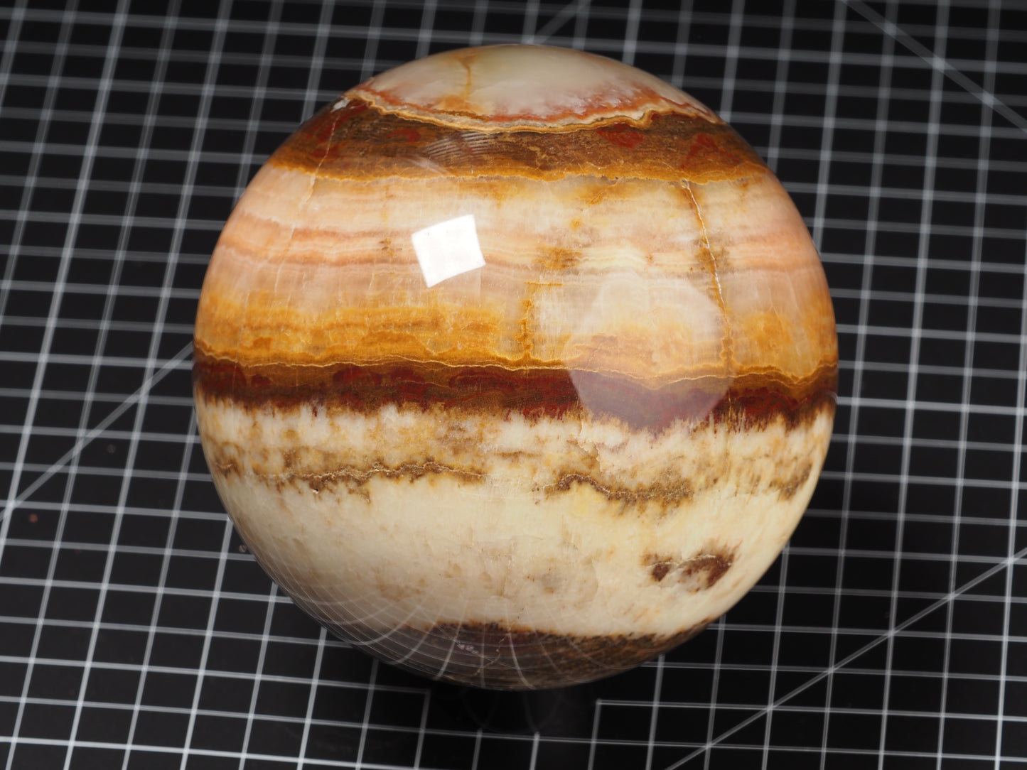 Banded Onyx Calcite Sphere ~5”