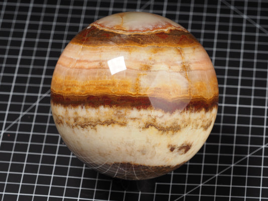 Banded Onyx Calcite Sphere ~5”