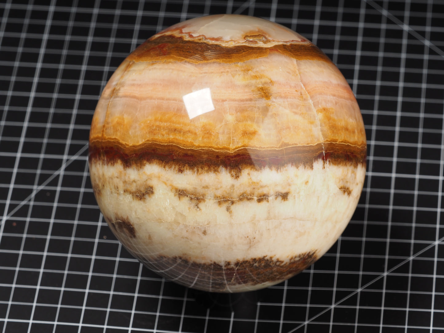 Banded Onyx Calcite Sphere ~5”