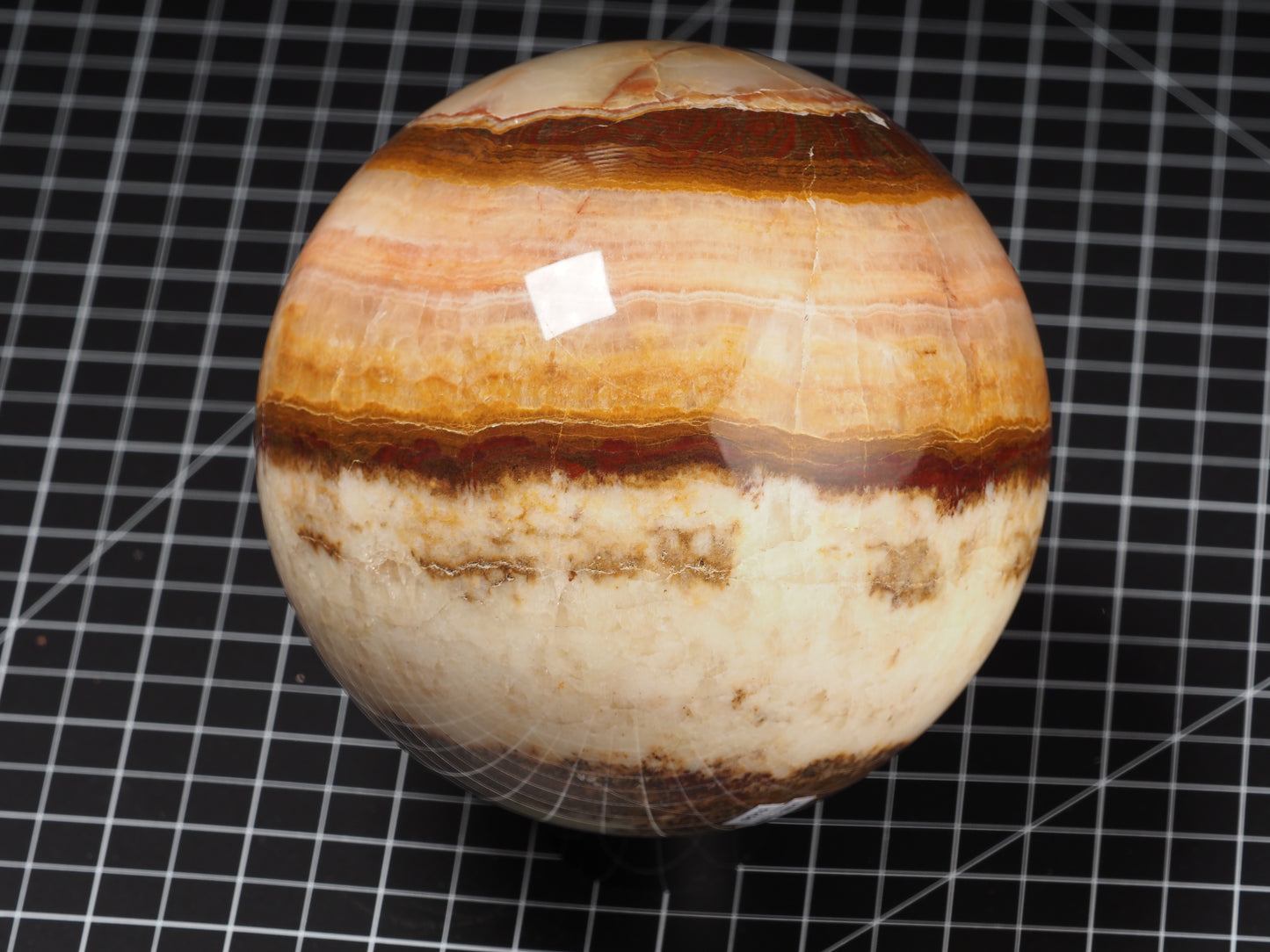 Banded Onyx Calcite Sphere ~5”