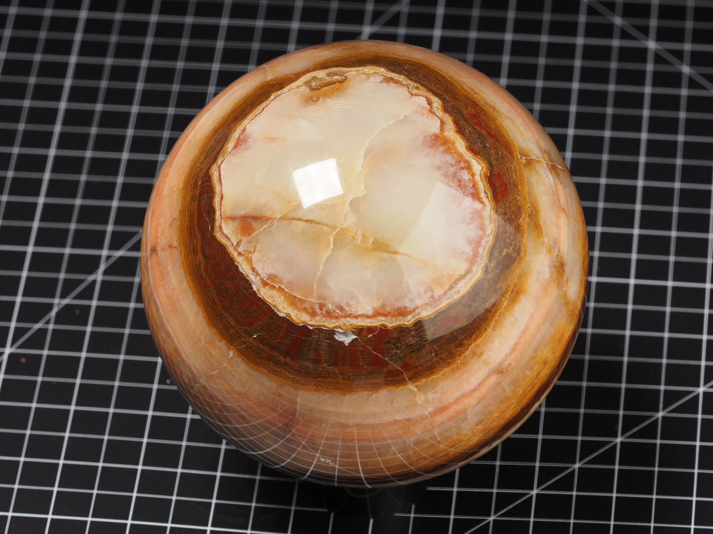 Banded Onyx Calcite Sphere ~5”