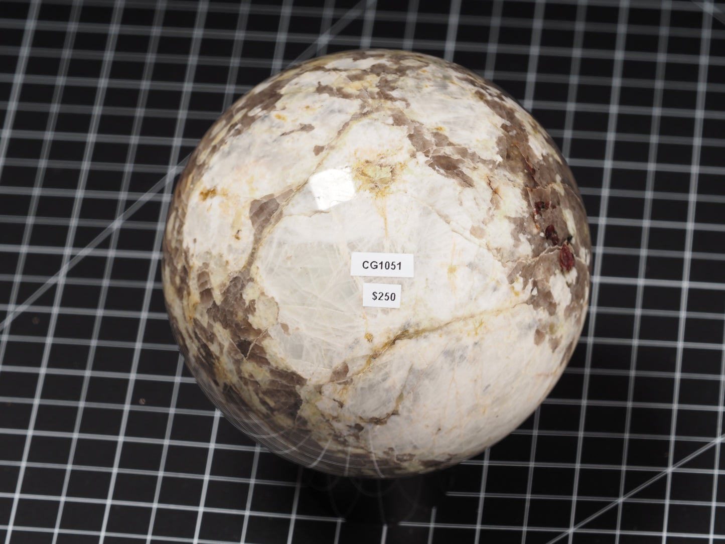 Quartzy with Garnets Sphere 4-1/2”