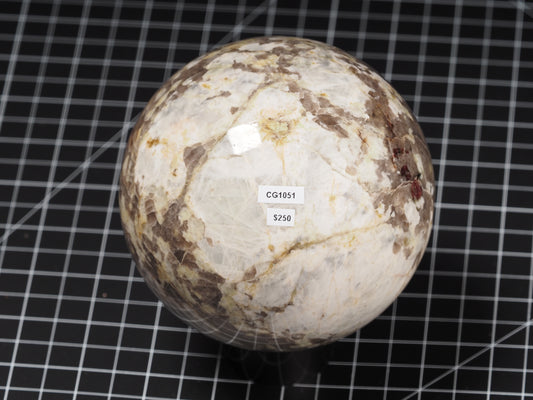 Quartzy with Garnets Sphere 4-1/2”