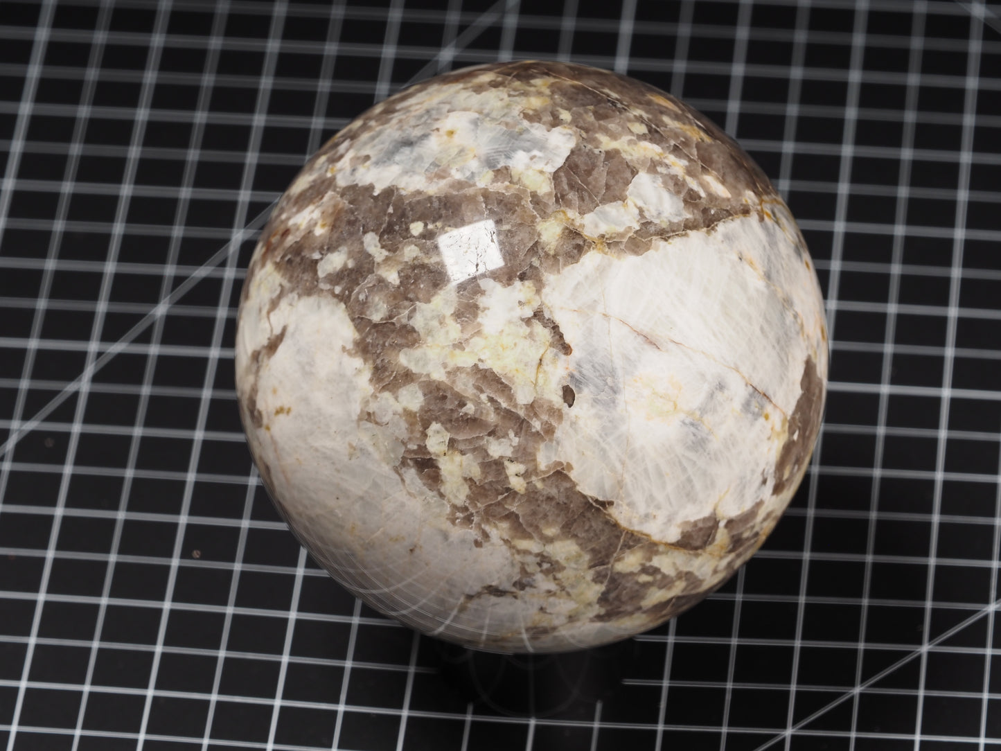 Quartzy with Garnets Sphere 4-1/2”