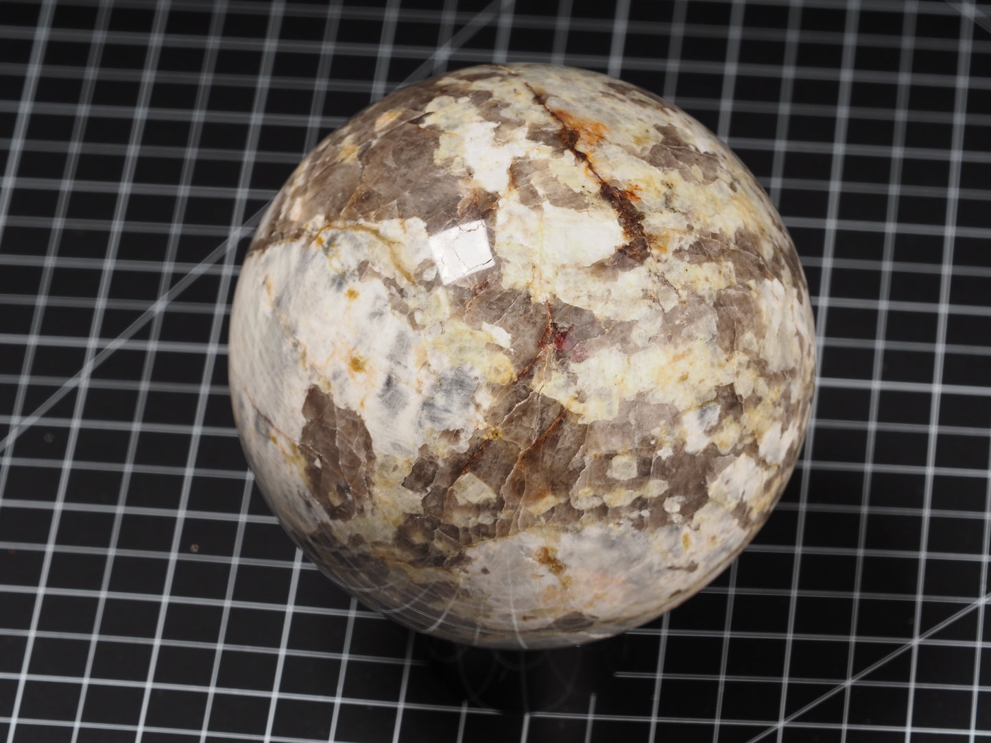 Quartzy with Garnets Sphere 4-1/2”