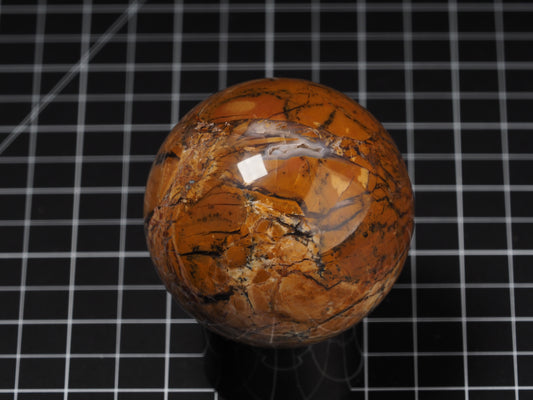 Yellow Dendritic Jasper Sphere 2-5/8”