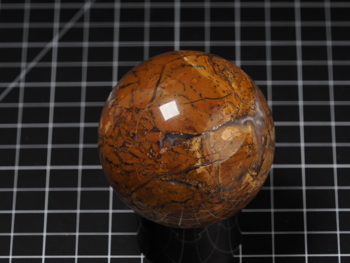 Yellow Dendritic Jasper Sphere 2-5/8”