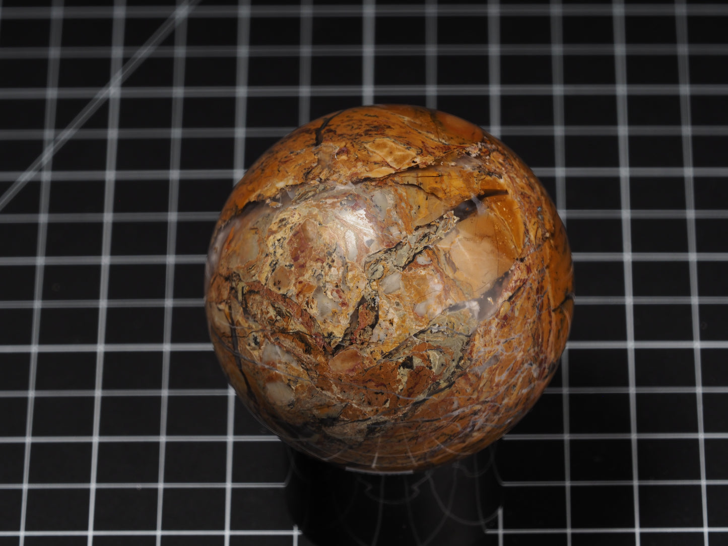 Yellow Dendritic Jasper Sphere 2-5/8”