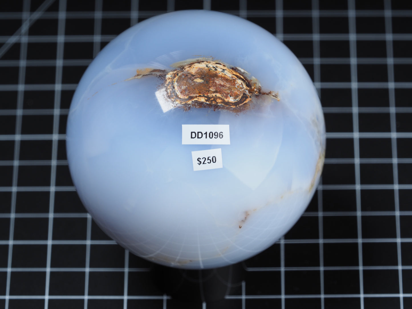 Blue Chalcedony Sphere 3-1/4”