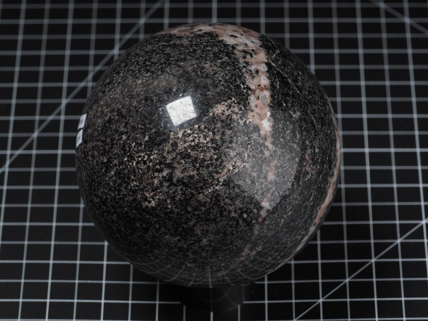 Black and Pink Granite Sphere 4-5/8”