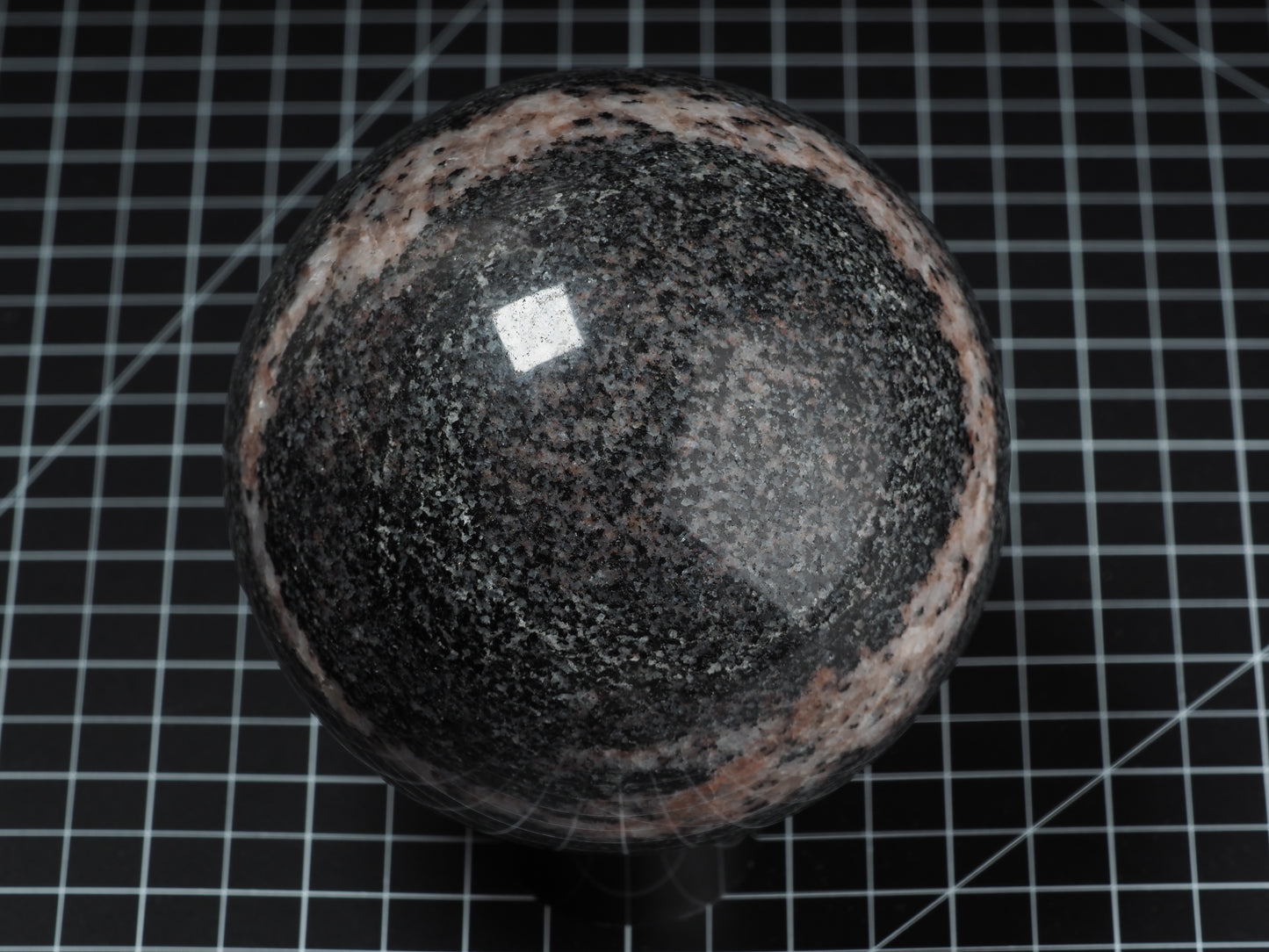 Black and Pink Granite Sphere 4-5/8”