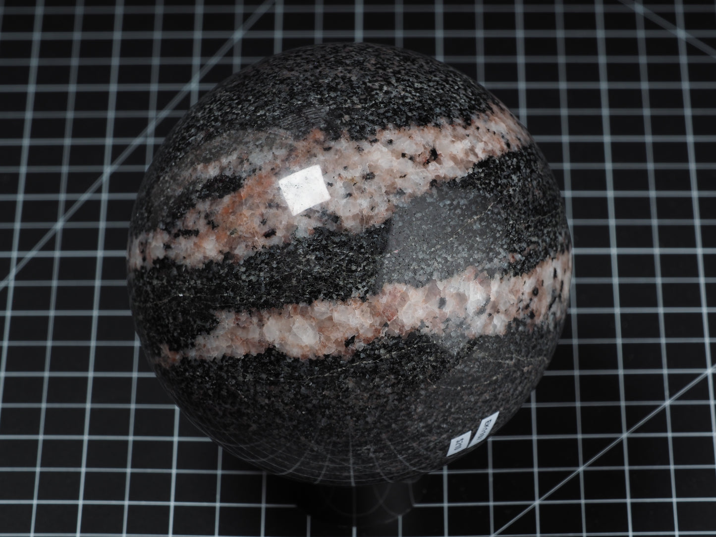 Black and Pink Granite Sphere 4-5/8”