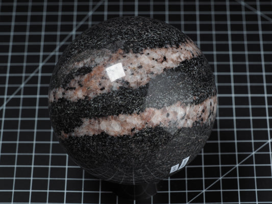 Black and Pink Granite Sphere 4-5/8”