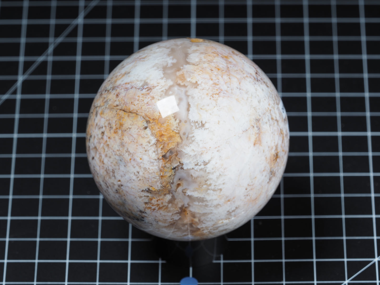 White Plume Agate Sphere 3-1/4”