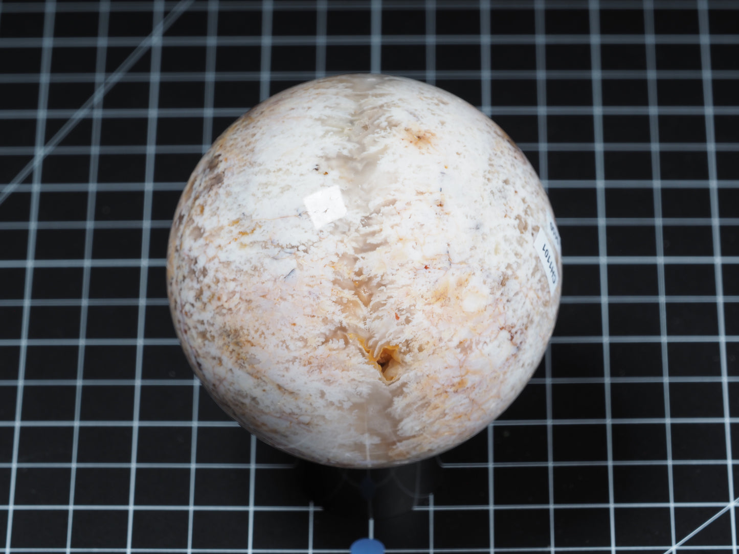 White Plume Agate Sphere 3-1/4”