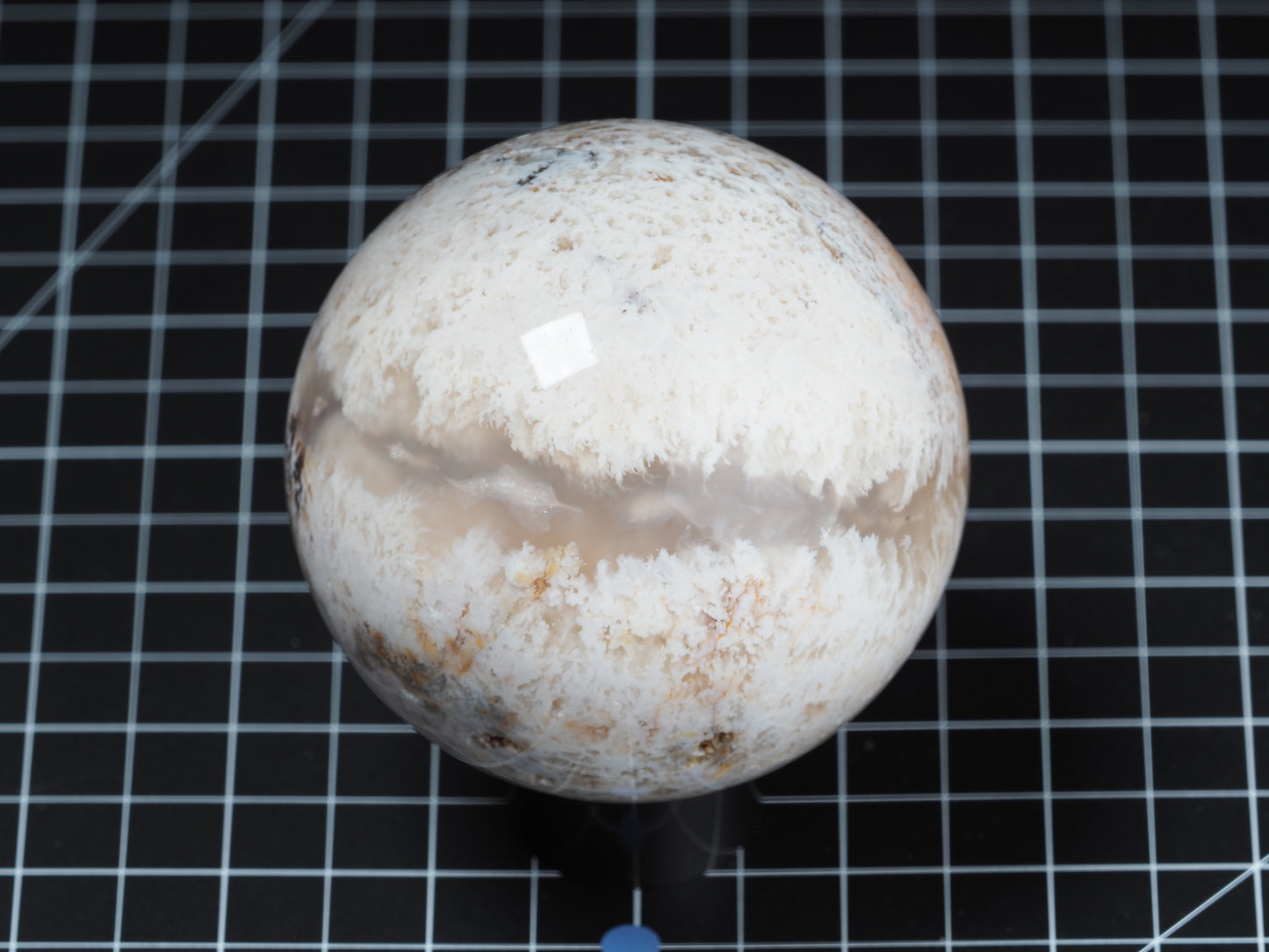 White Plume Agate Sphere 3-1/4”