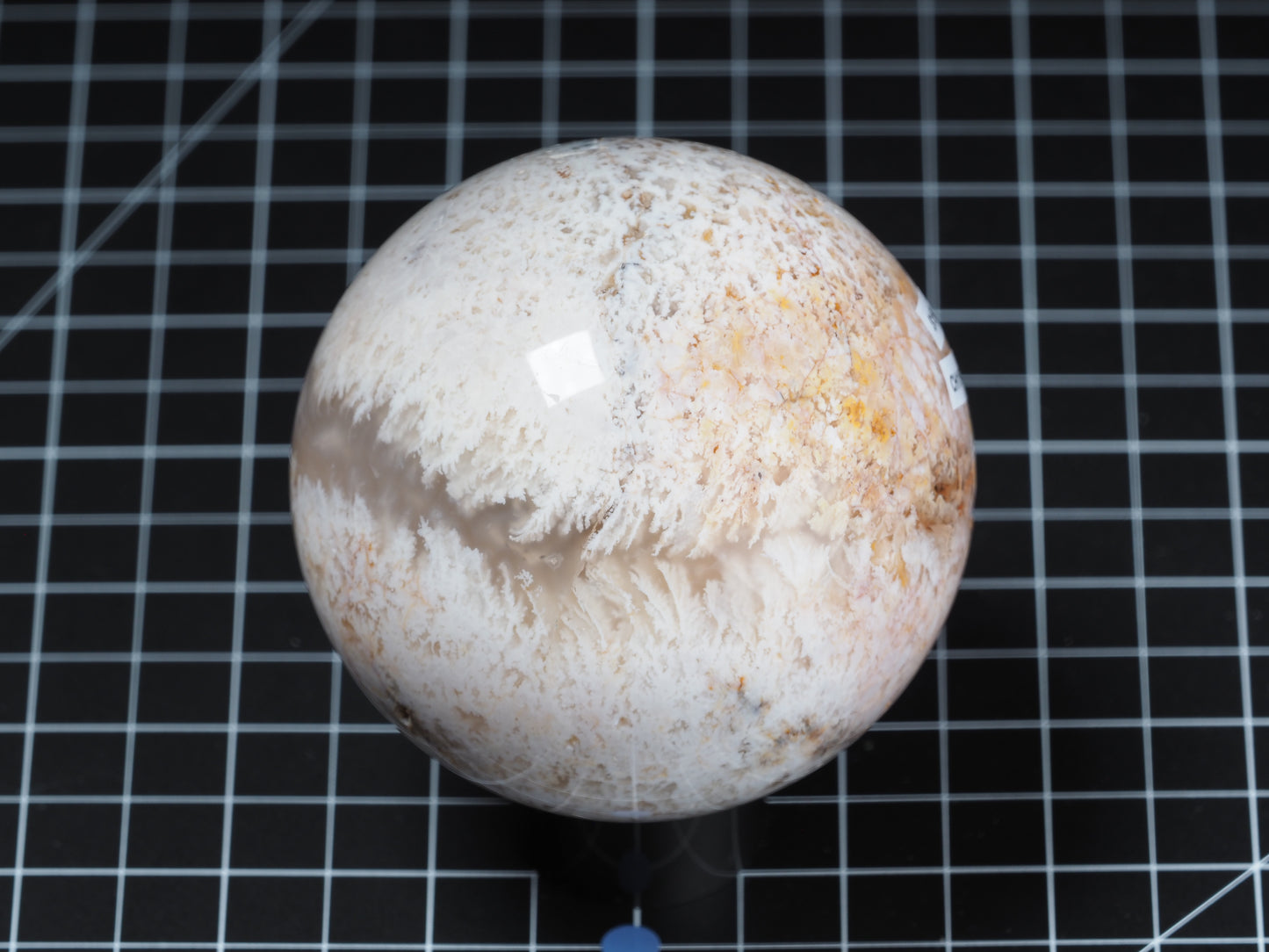 White Plume Agate Sphere 3-1/4”