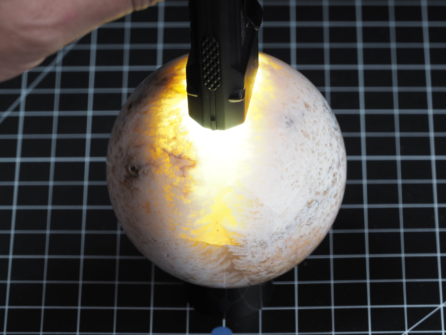 White Plume Agate Sphere 3-1/4”