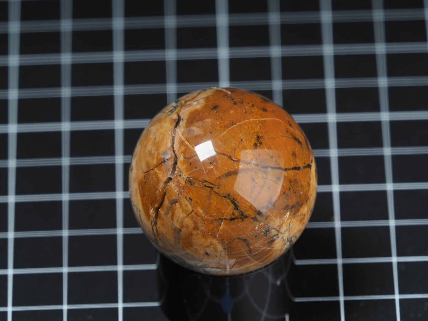 Yellow Dendritic Jasper Sphere 1-11/16”