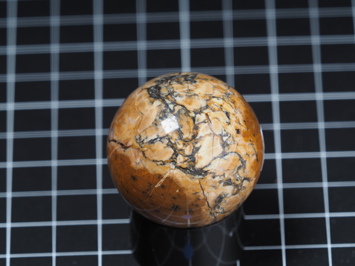 Yellow Dendritic Jasper Sphere 1-11/16”